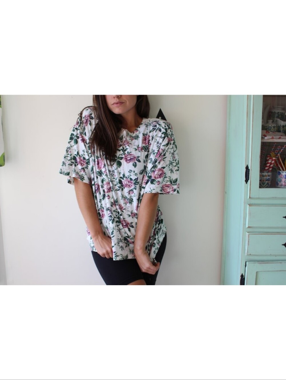 1980s FLORAL Tee Top Tshirt
